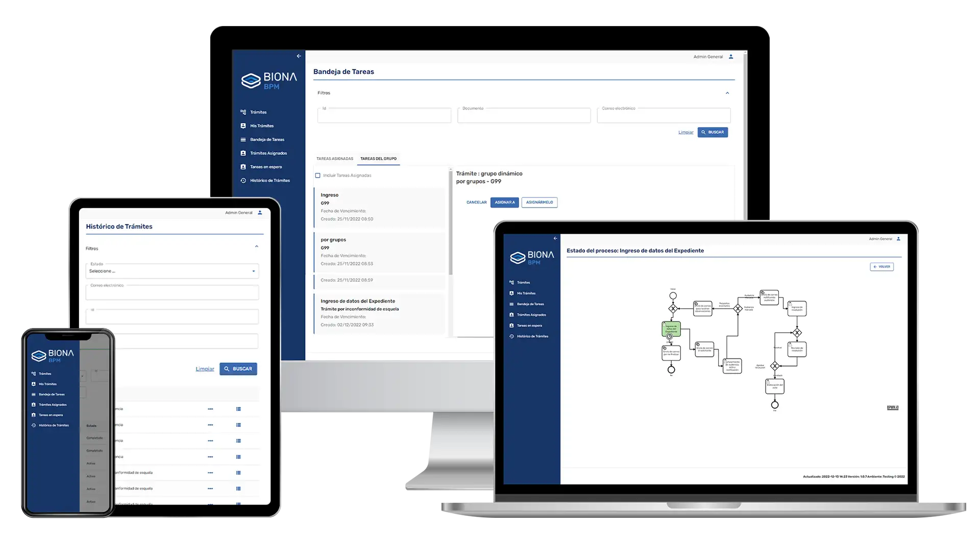 dispositivos con los logotipos de los productos de biona suite