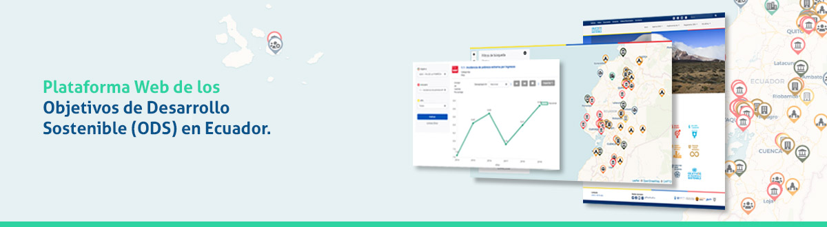 Pantallas del portal de los ODS Ecuador.