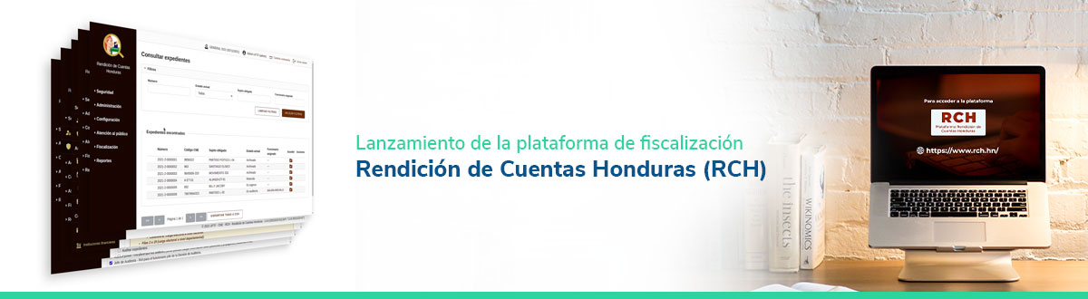 Pantalla de una computadora que muestra la plataforma RCH.