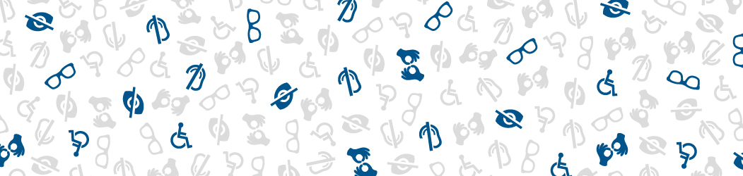 icons of glasses, ears, eyes and hands