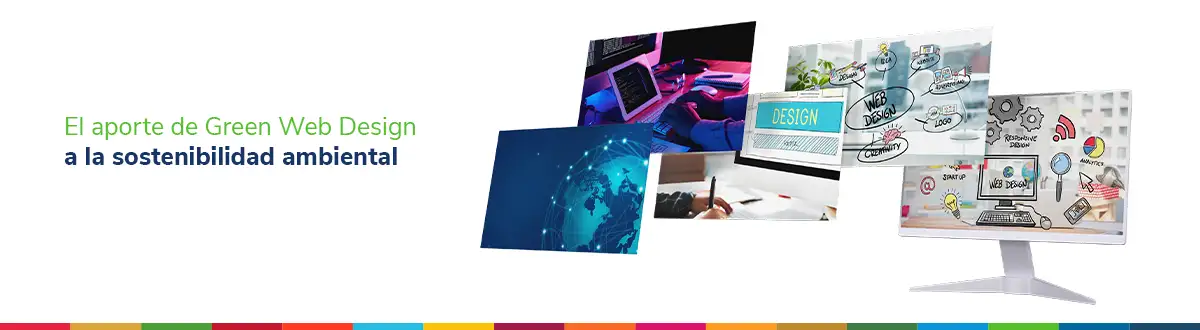 Computer screens displaying web design images