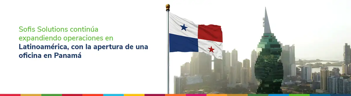 Bandeira do Panamá e edifício localizado na Cidade do Panamá